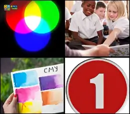 Correct answer PRIMARY for four pics one word level 54