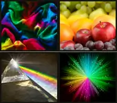Four images hinting toward spectrum meaning