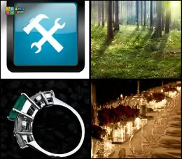 4 Pics 1 Word Level 78 puzzle images showing different clues and answer hints